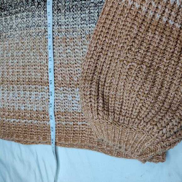 525 America x Revolve Chunky Marled Stripe Knit Sweater Bishop Sleeve XL Cozy - Picture 14 of 14